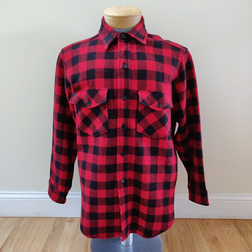 Vintage LL Bean Wool Flannel Shirt Button Buffalo